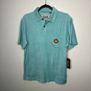 NWT HOWLER BRO'S Plusherman Terry Polo Nile Blue Medium
